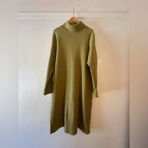 Ilana Kohn Sage Green Ribbed Turtleneck Dress